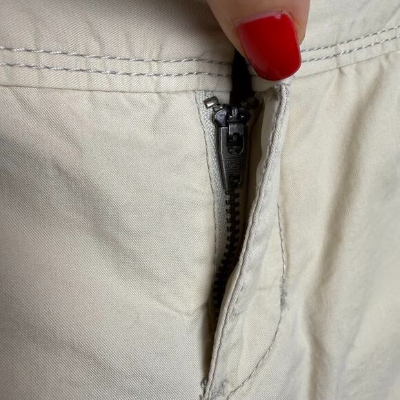 Converse One Star Pants Womens 4 Khaki Cotton Flare Low Rise Y2K Skater Tan - Picture 3 of 9